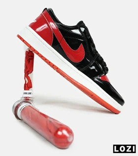 کفش کتانی مردانه و زنانه مشکی قرمز NIKE jordan 1