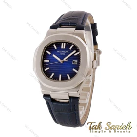 ساعت پتک فیلیپ ناتیلوس مردانه نقره ای بند چرم سرمه ای Patek-5002-L