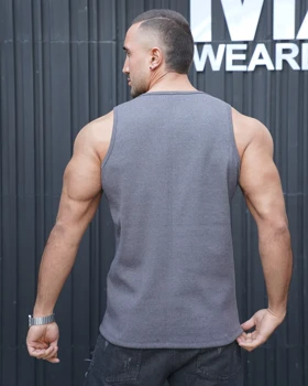 رکابی حلقه‌ای تنک تاپ سنگ شور طوسی ساده