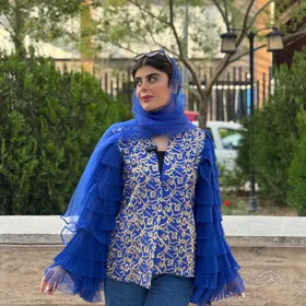 کت سوزندوزی آستین پلیسه طبقاتی