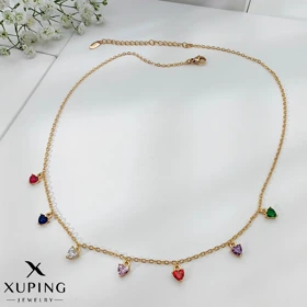 گردنبند قلب‌آویز مولتی‌کالر ژوپینگ