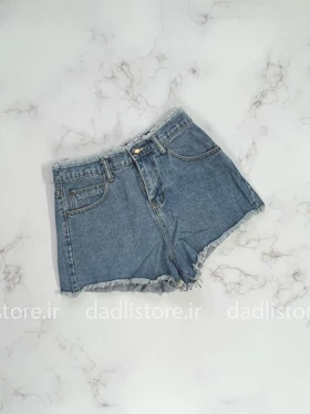 شورتک کوتاه جین پاچه ریش کمر ریش