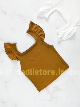 کراپ تاپ کبریتی یقه خشتی آستین چین‌دار