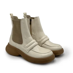کفش نیم بوت زنانه مدل Stradivarius Flat Ankle Boots - BTC0120