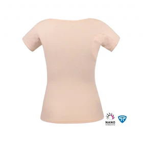 تیشرت نانو آنتی باکتریال ضدتعریق مودال زنانه کرم طرح شاه و ملکه