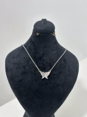 گرردنبند نقره زنانه پروانه مینیمال 975