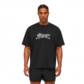 تیشرت نخی مردانه زنانه اورسایز 1991 مدل Running Dog TS19105