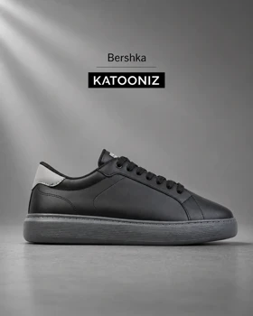 کتانی برشکا مشکی طوسی مردانه و زنانه مدل 8942 کفش اسپرت و کژوال Bershka