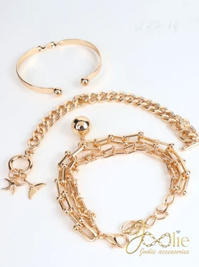 مجموعه چهار عددی بنگل زنانه کدB2228 (طلایی)