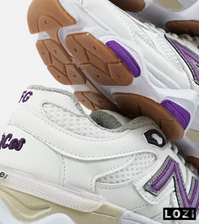 کفش کتانی مردانه و زنانه سفید بنفش NEW BALANCE 9060
