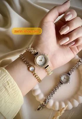 ساعت مجلسی نگین‌دار زنانه رویال کرون