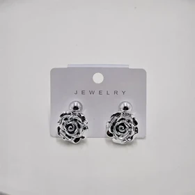 پک گوشواره دوتایی گل و گوی