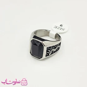 انگشتر مردانه استیل مدل دراگون (اژدها) رنگ نقره ای مشکی کیفیت مستر کد 750