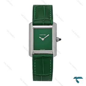 ساعت کارتیه تانک زنانه نقره ای سبز اسمال Cartier-8157-L