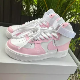 کفش ایرفورس ساق بلند کاستوم | Bubble Gum Pink Custom کد 242499