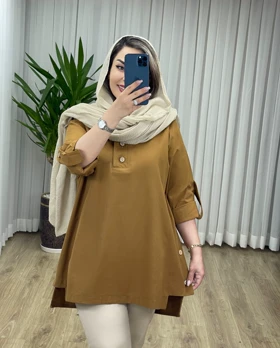 مانتو شومیزی بغل دکمه کد 2075