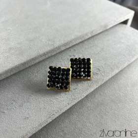 گوشواره زنانه مدل مکعبی نگین کریستالی 20374