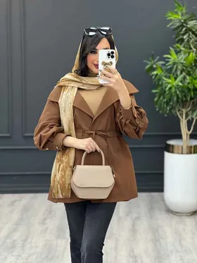بارانی کلاه دار آستین دو دکمه