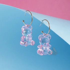 گوشواره خرسی Gummy Bear Earrings (صورتی)