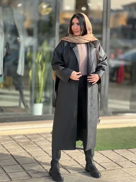 پالتو بلند چرم کد 730