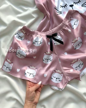 تاپ و شلوارک ساتن