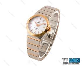 ساعت امگا زنانه کانسلیشن رزگلد سیلور خطی صدف Omega-2296-L