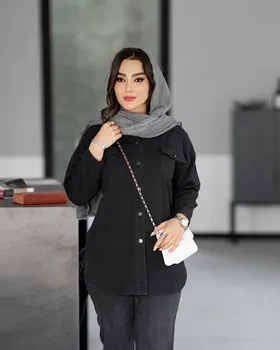 مانتو دو جیب بغل چاک کد 2128