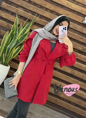 مانتو آستین ژیله دار ضربدری