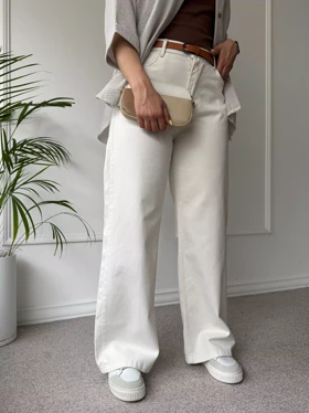 شلوار کتان نیم بگ نهال