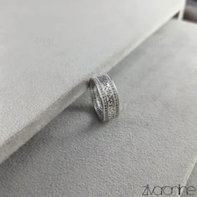 انگشتر ژوپینگ زنانه نقره ای دور نگین 30302