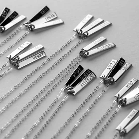 گردنبند نقره حکاکی "کالکشن من و تو" کد 0501