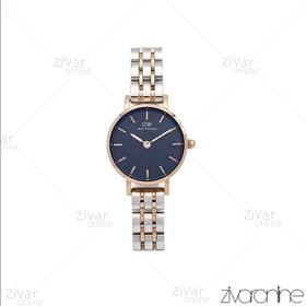 ساعت دنیل ولینگتون زنانه رزگلد نقره ای صفحه سرمه ای خطی اسمال 106311