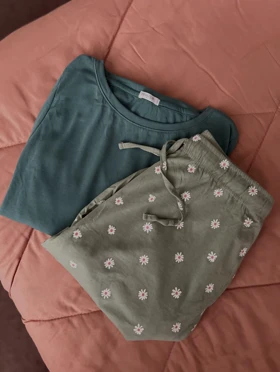 تی‌شرت فاق بلند برمودا نخ و پنبه h&m