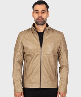 کت چرم مردانه ساده 8822