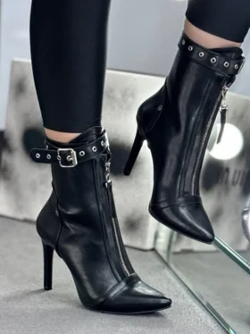 نیم بوت کمربندی وسط زیپ