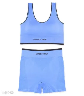 ست شورت و نیم‌تنه کاپ‌دار کبریتی طرح Sport Bra کد 6759