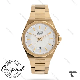 ساعت کرست مردانه 6291-6 صفحه سفید بند رزگلد Crest-10916-G