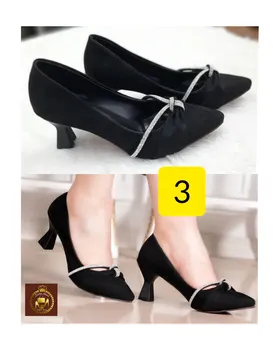 کفش مجلسی پاشنه‌دار نگینی زنانه