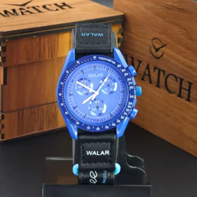 ساعت مچی مردانه و زنانه والار Walar WG0239 8251 طرح اومگا سواچ (آبی1)