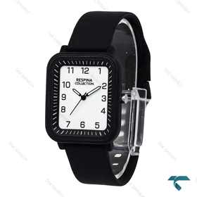 ساعت مچی رسپینا مشکی صفحه سفید Respina-7037-L