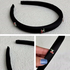 تل سر زنانه ساتن آلبالو | آی بولک