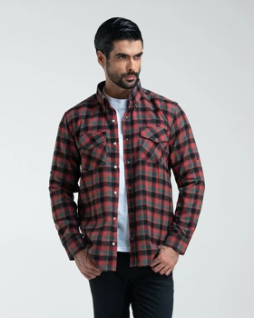 ام کی کالکشن پیراهن آستین بلند mk-1044-black-red
