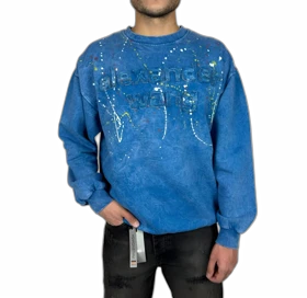 دورس مردانه آبی سنگ شور با چاپ گلدوزی برجسته