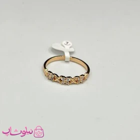 انگشتر زنانه ژوپینگ طلایی نگین سفید کد 1191