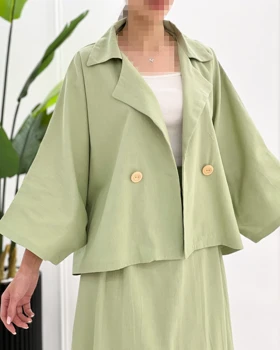 کت و دامن کیمونو لینن