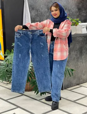 شلوار جین نیم بگ کد :1414821