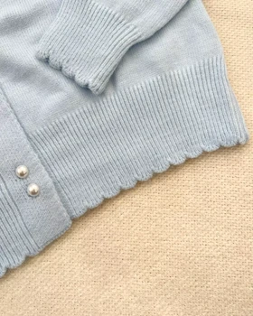 ژاکت بافت جلو دکمه پاپیون کد 5319