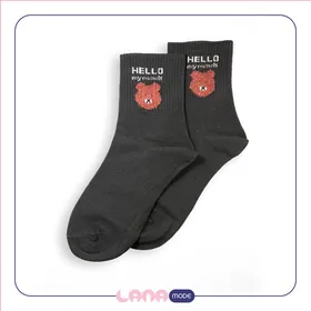 جوراب نیم ساق بوکله طرح هلو hello