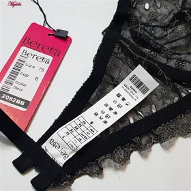 ست شورت و سوتین زنانه فنردار برتا مشکی کد 5123-2082-BB