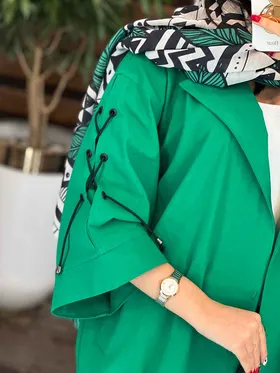 مانتو لینن آستین بنددار
